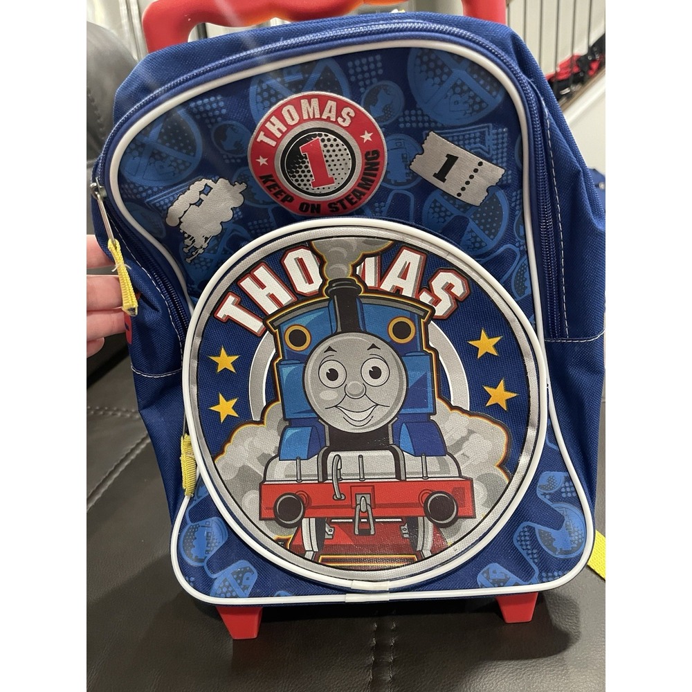 Thomas & Friends Rolling Backpack Blue Toddler Kids Travel Bag Luggage Wheels